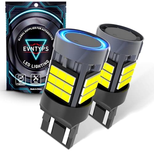 evntyps 7443 7440 LED Bulb With Built in Resistor for Reverse Backup Lights Canbus Error Free,6000K White 7441 7444 W21W LED Bulb White for Tail Lights Parking Daytime Running Light(2pcs)