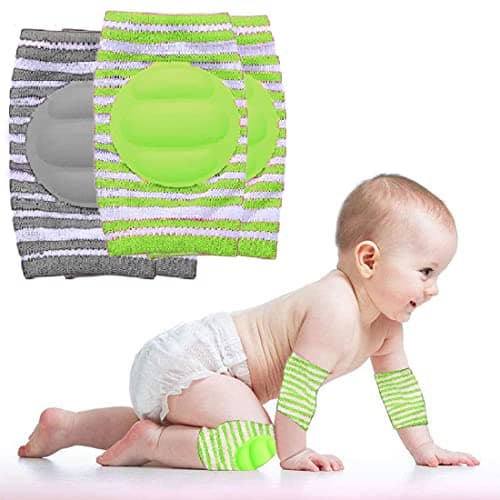 BabyMoon Baby Padded Knee Pads for Crawling, Anti-Slip Stretchable Elastic Cotton Soft Breathable Comfortable Kids Knee Cap Elbow Safety Protector