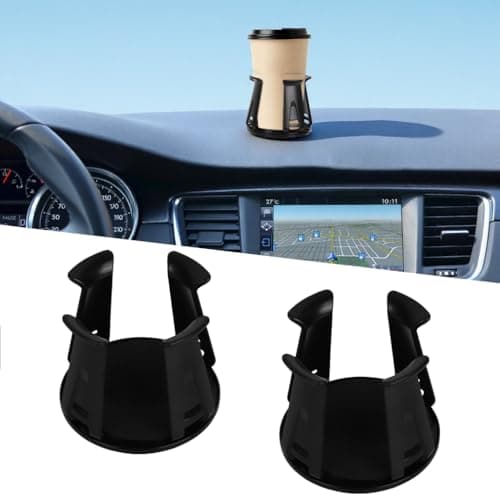 STHIRA® Car Cup Holder, Self-Adhesive Anti-Slip Spill Proof PU Drink Holder for Dashboard, Desk, Adaptable Coffee Cup Soda Drink Holder Stand for Car, Office, Home