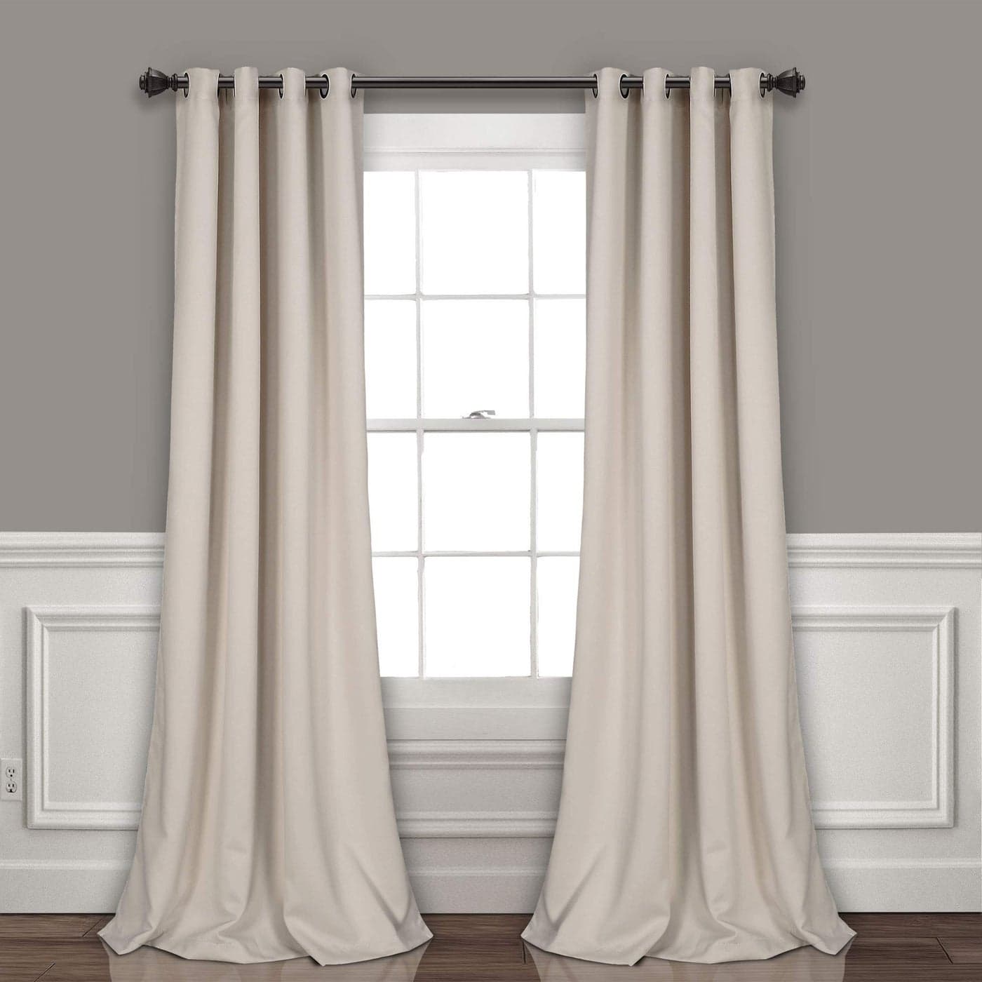 Lush Decor Insulated Grommet Blackout Window Curtain Panels Pair 52 W x 120 L Wheat Classic Modern Design 120 Inch Curtains Extra Long Curtains For Living Room Bedroom Or Dining Room