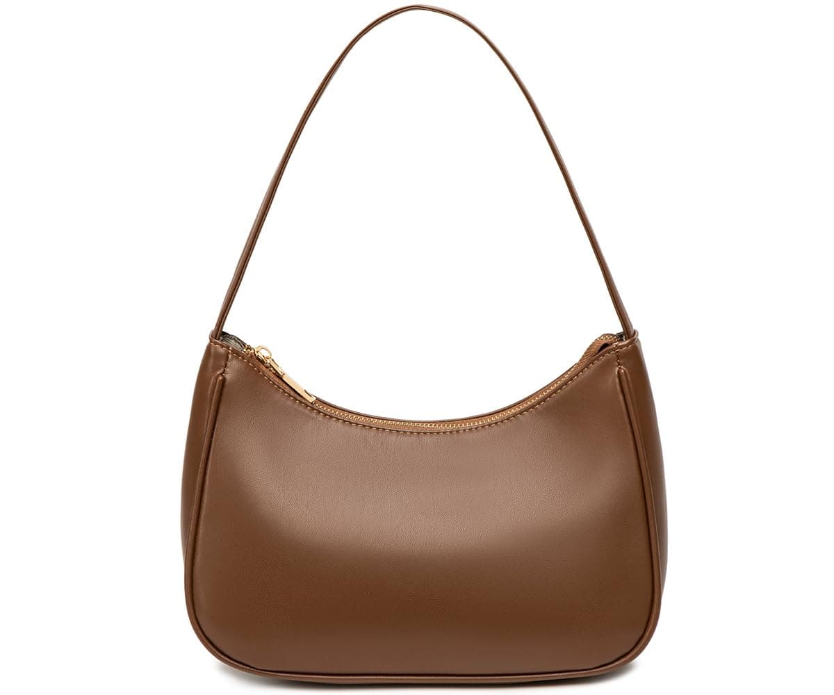 CYHTWSDJ Shoulder Bags for Women, Cute Hobo Tote Handbag Mini Clutch Purse with Zipper Closure (Chocolate)