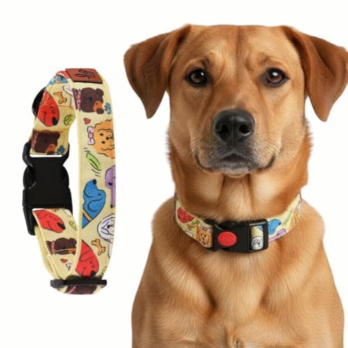 Lana Paws Butter Pups Yellow Skin-Friendly, Fabric Dog Collar Belt, Large, Adult Labradors, Golden Retrievers & Similar