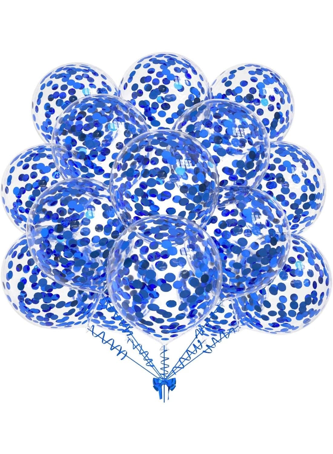 100 Pack 12 Inch Blue Confetti Balloons Latex Party Balloons for Birthday Decorations, Wedding, Festival, Anniversary, Indoor Outdoor Celebration Decor