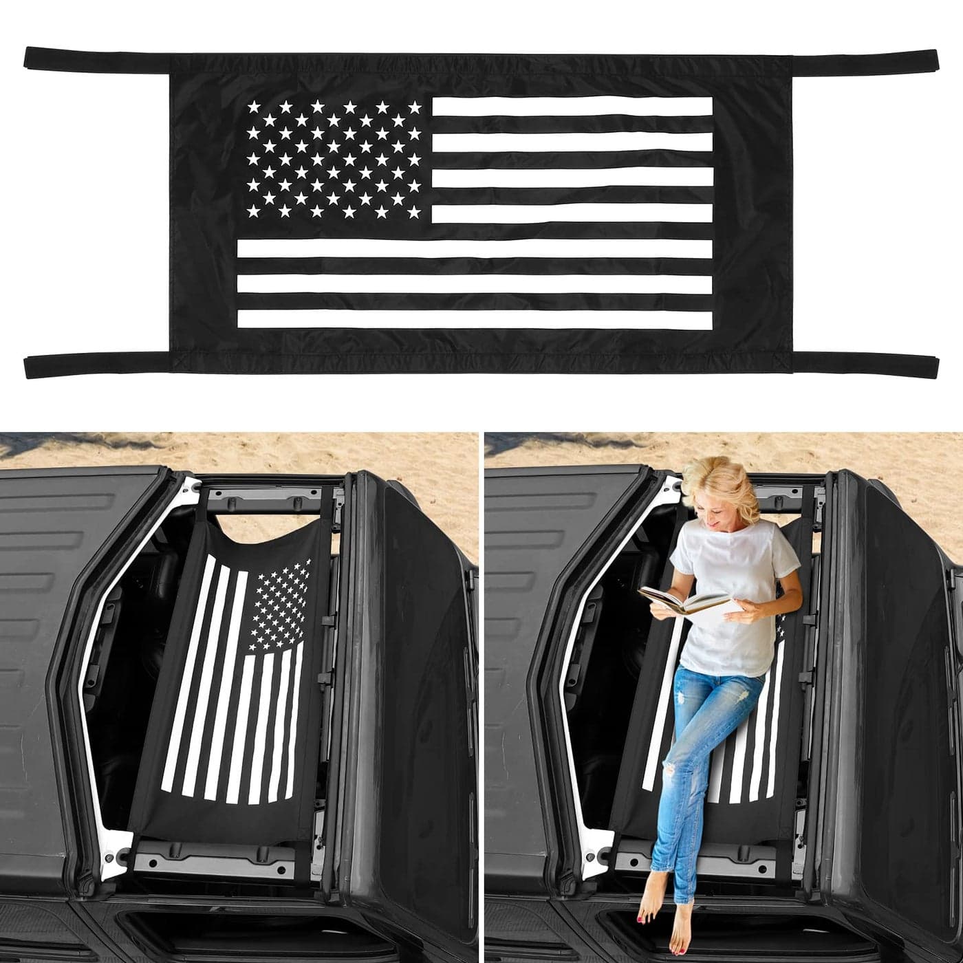 RTTCZ Car Roof Cargo Net Hammock for Jeep Wrangler YJ TJ JK JKU JL JLU Gladiator JT 19872023 US Flag