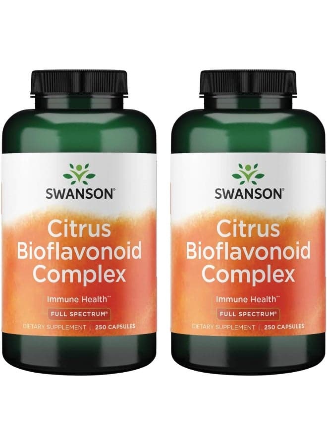 Swanson Full Spectrum Citrus Bioflavonoid Complex - Aids Vitamin C Absorption and Promotes Immune Health- Standardized to 50% Bitter Orange Bioflavonoids - (250 Capsules) (2 Pack)