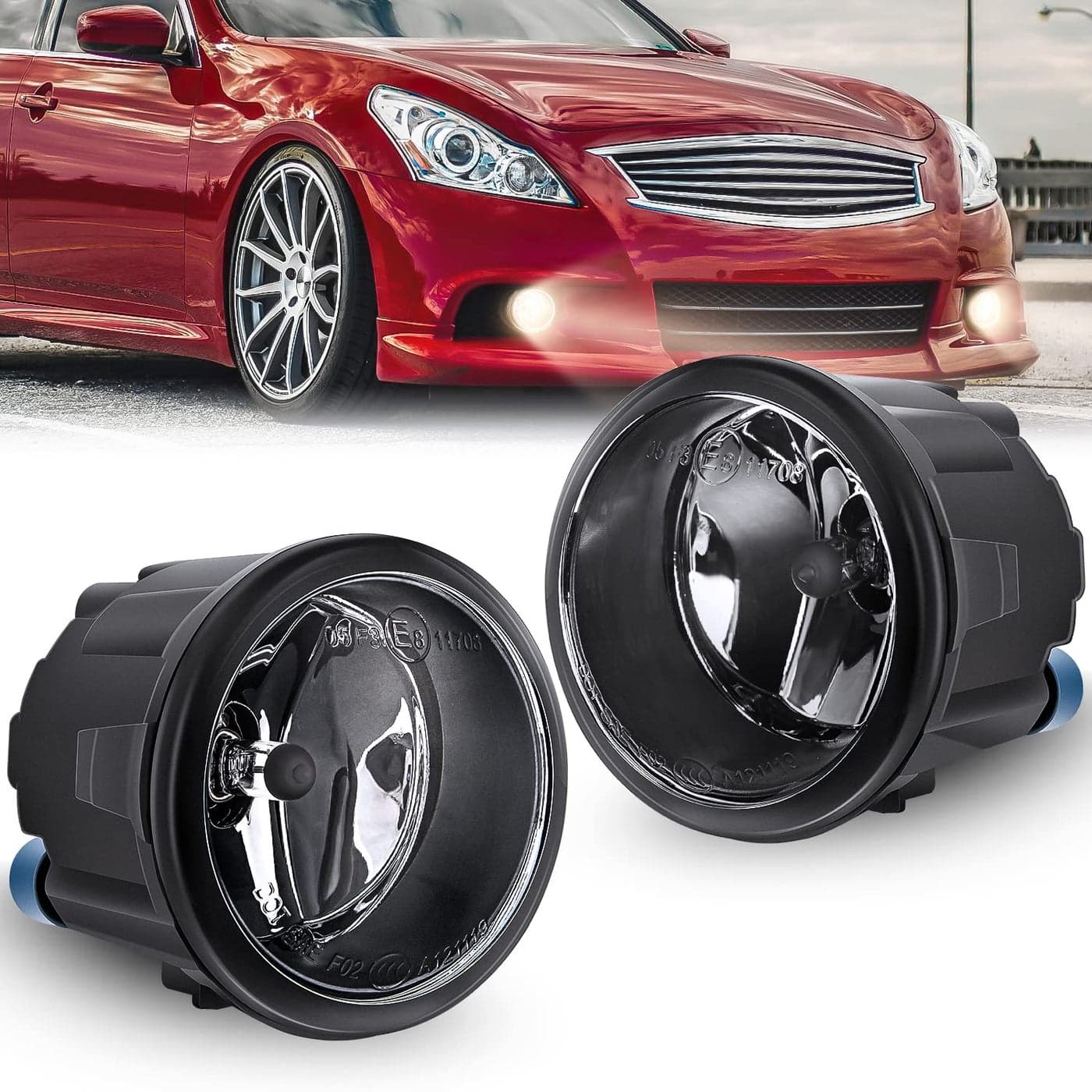 Nilight Fog Lights Assembly Compatible with 2006 2007 2008 2009 2010 2011 2012 2013 2014 Infiniti FX35 FX45 FX50 EX35 G37 G25 M35h M37 M56 QX56 Rogue Cube Nissan Murano Juke Versa