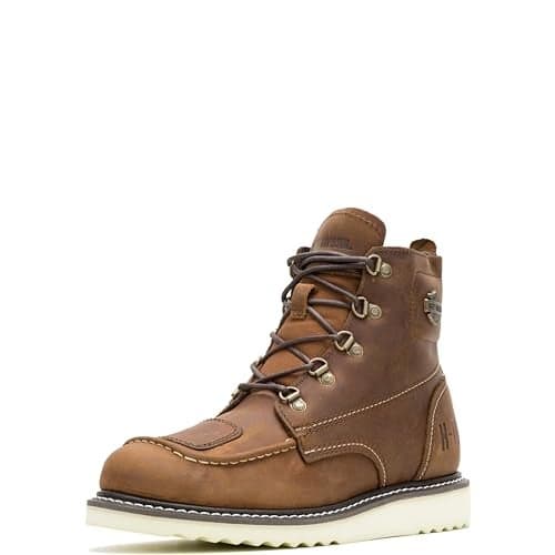 HarleyDavidson Mens Hagerman Leather Motorcycle Wedge Boot Brown 85