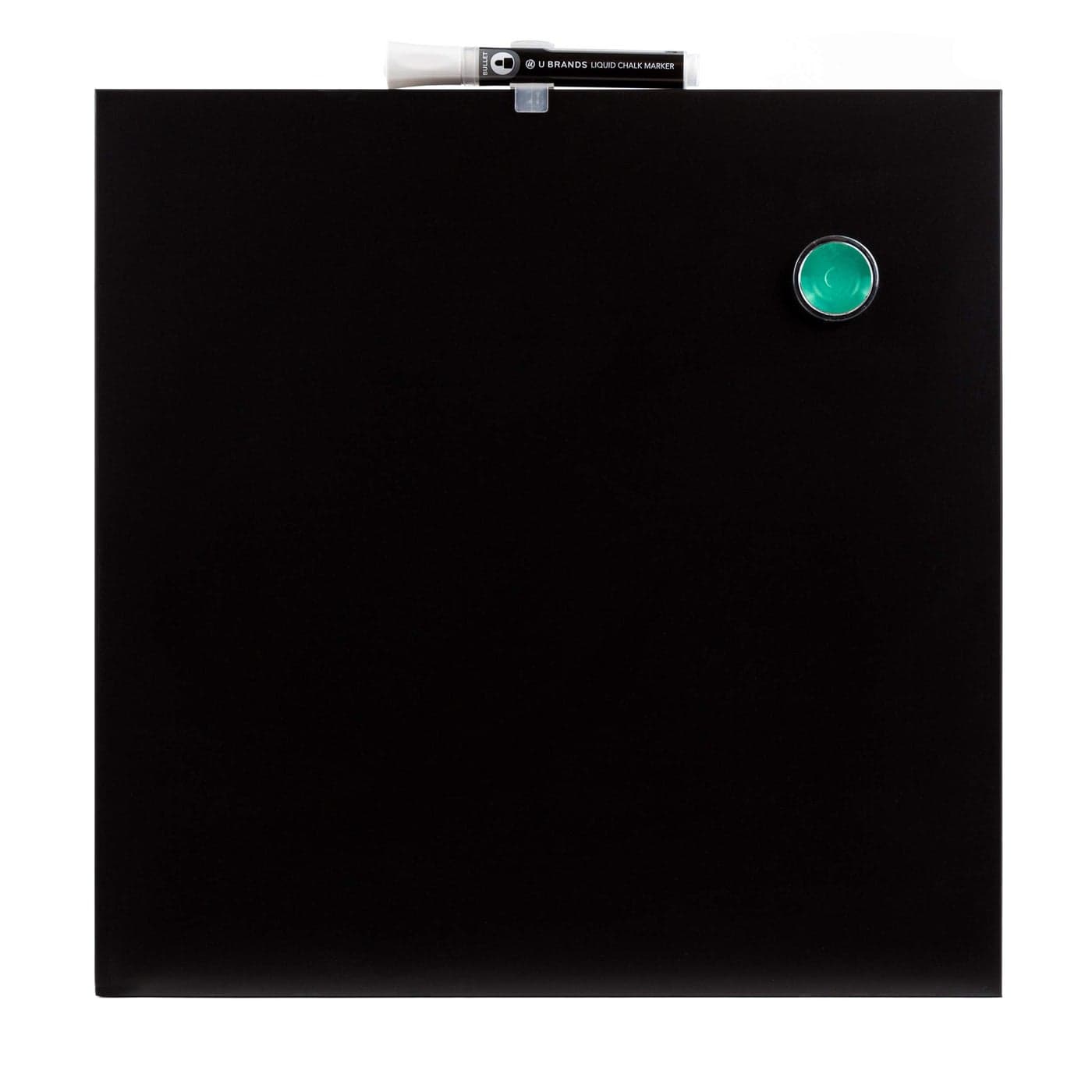 U Brands Magnetic Chalkboard, 14"x14", Frameless, Premium Matte Surface, includes Marker and Magnet