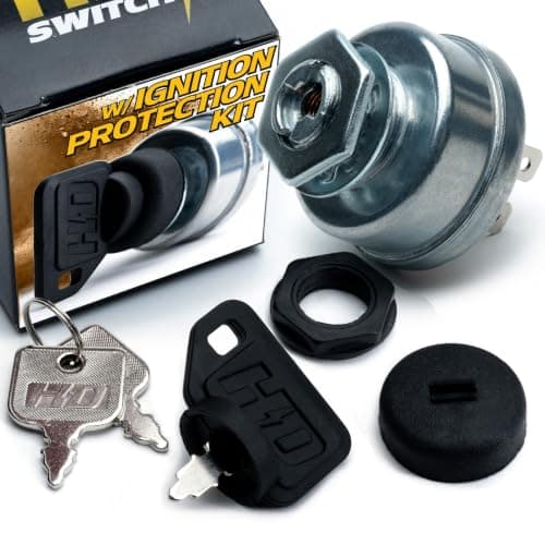 HD Switch Dual Protection Starter Ignition Key Switch Replaces Hustler 045898 Big Dog Fits Super Z Mini Z Hydro Walk Behind XR7 XONE Z4 Mini FasTrak FasTrak Sport Raptor OEM Upgrade 2 Keys