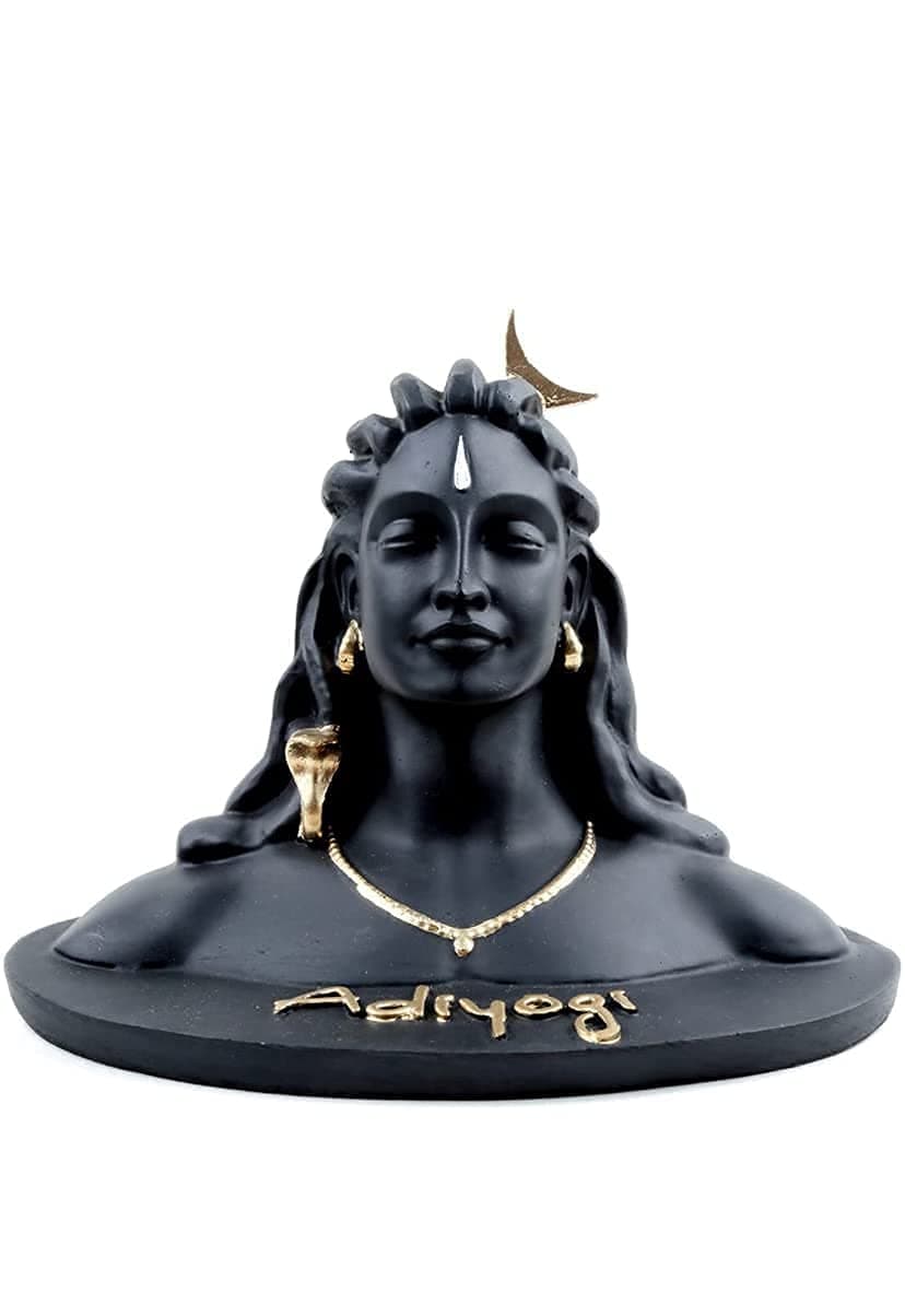 nantan Adiyogi Shiva Statue for Car Dash Board, Pooja & Gift, Mahadev Murti, Idol, Lord Adiyogi Shankara for Home & Office Decor/Diwali Gifts Items (Black-5.5Inches)