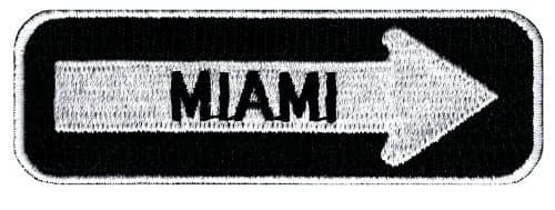 One Way Sign Miami Florida Embroidered Patch IronOn Highway Road Biker