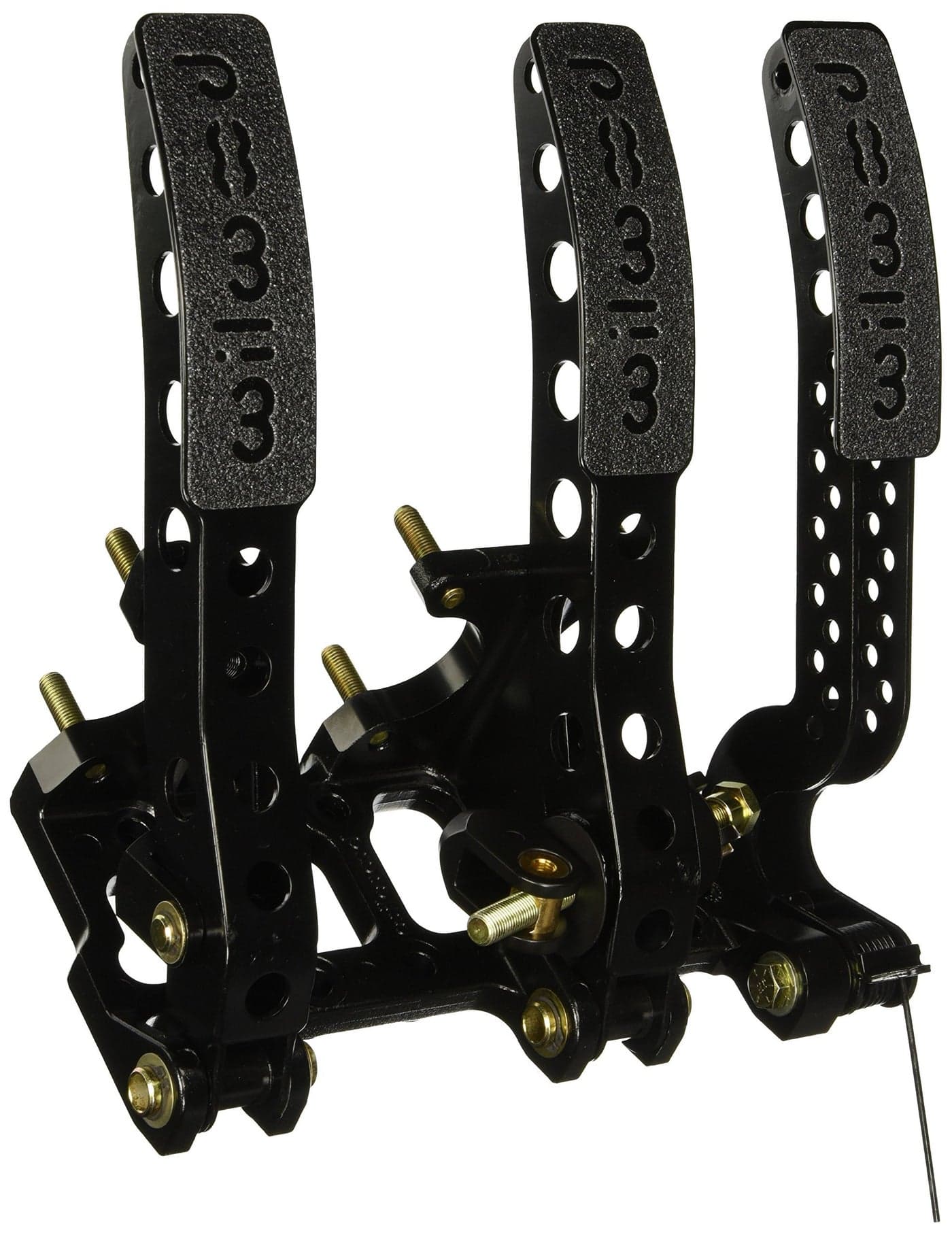 Wilwood Pedal Assembly, Gas/Brake/Clutch, 5.25 to 1 Ratio, Forward Floor Mount, Aluminum, Black Paint, Each