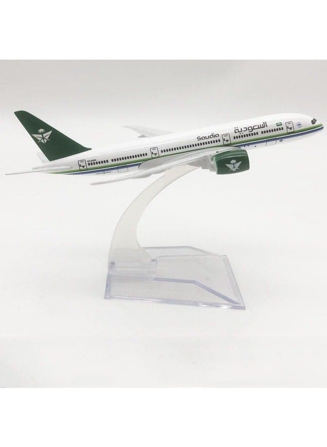 16cm alloy airplane display model 1:400 scale Saudi B787 airplane model ornaments