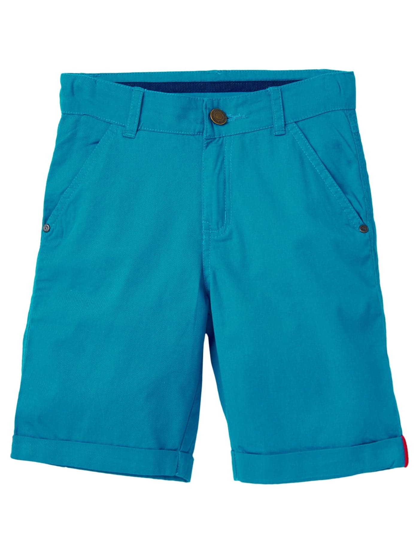 CuB McPAWS be curious Boys Shorts, Cotton Twill, Regular Fit Smart Casual Chinos with Adjustable Waistband, 4–12 Years, Aqua Blue