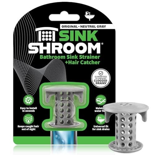 SinkShroom The Revolutionary Sink Drain Protector Hair CatcherStrainerSnare Gray