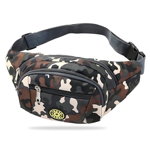 Kraptick Premium Unisex Waist Bag for Men and Women - Stylish Fanny Pack, Hip Bag, Travel Money Belt (Camouflage Green)