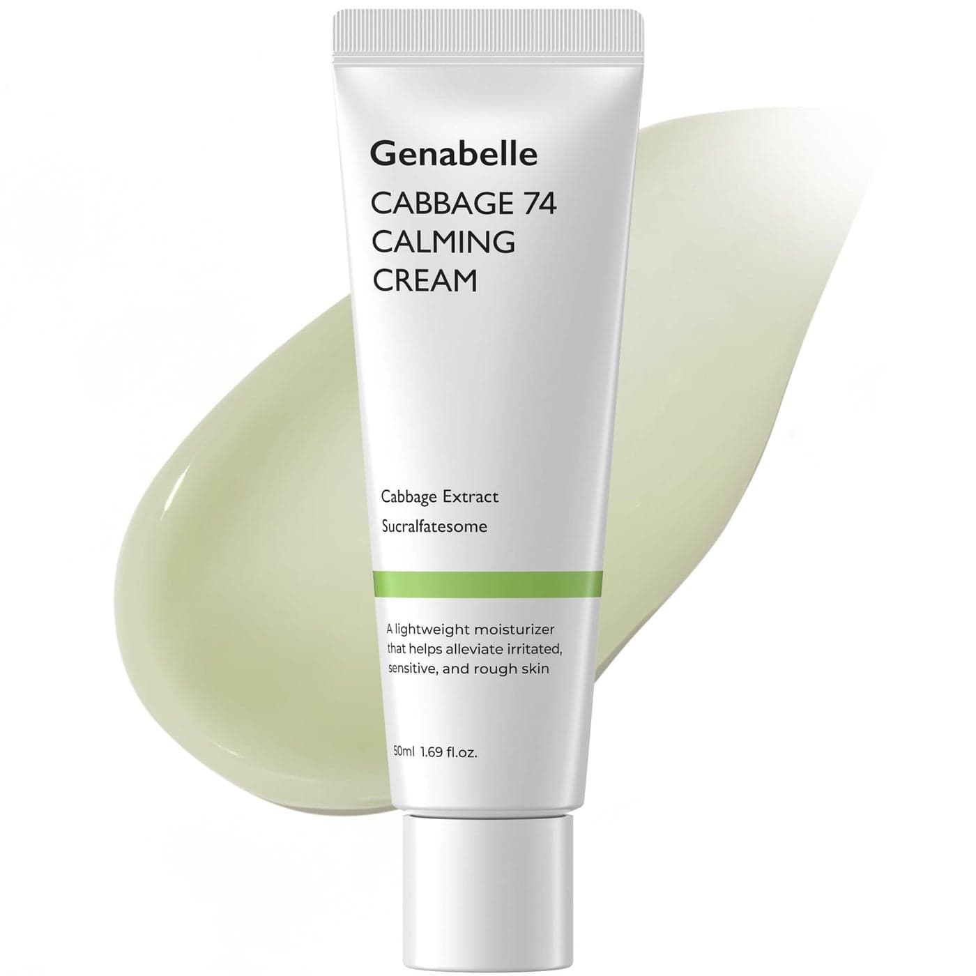 Genabelle Cabbage 74 Calming Cream Lightweight WateryType Moisturizer with CICA Sucralfate Hyaluronic Acid Helps Instantly Calm Hydrate the Skin 169 fl oz