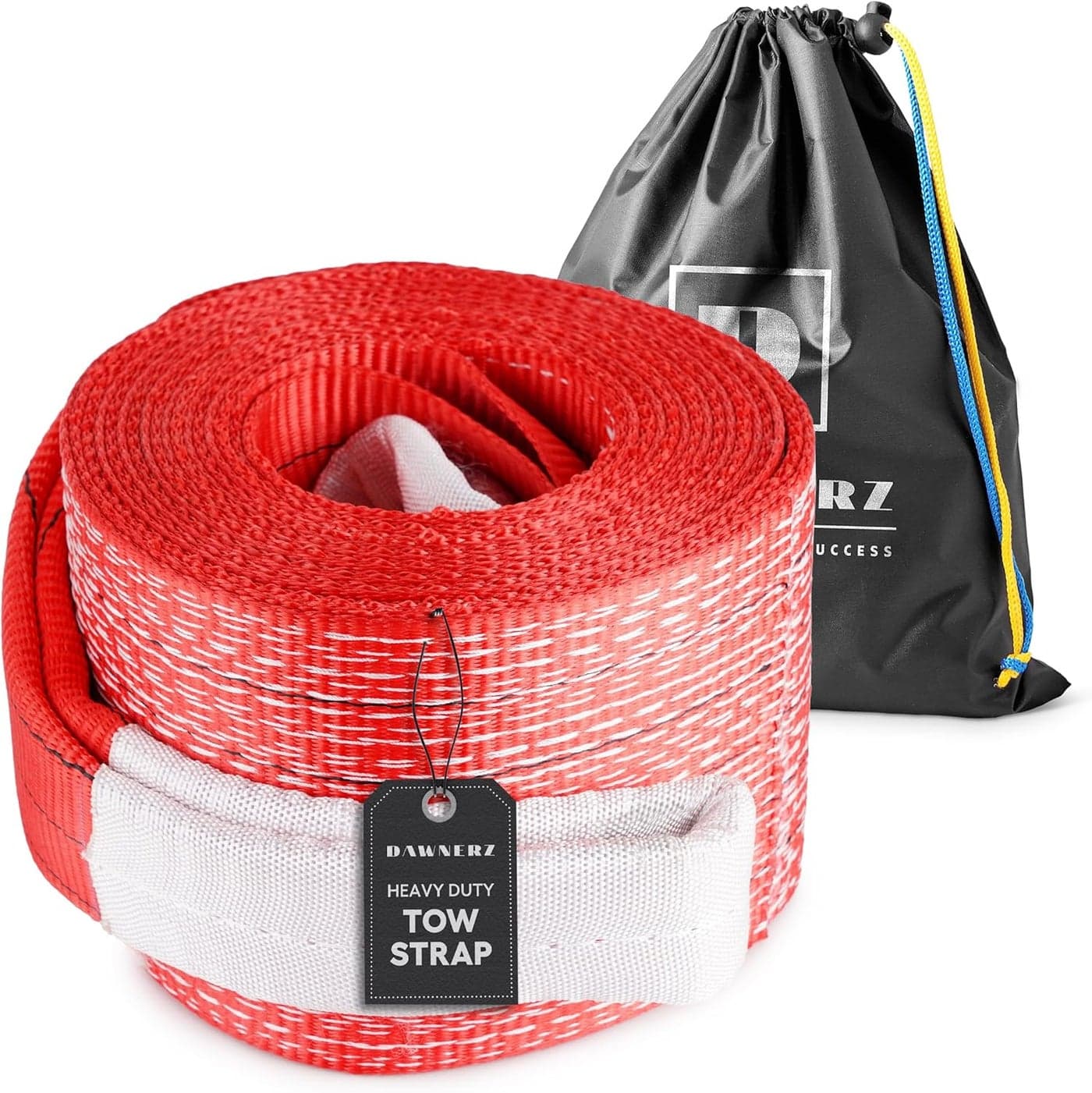 Dawnerz Heavy Duty Tow Strap 85000 lbs 30ft - Recovery Towing Rope for Trucks and Buses