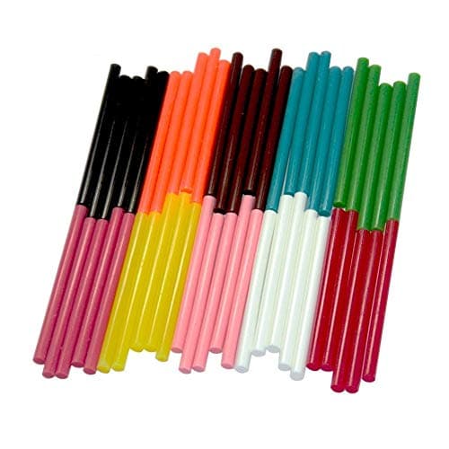 GLUN Super 11MM (Random) Colored Fluorescent HOT MELT Glue Sticks for Craft Work (10 Sticks)