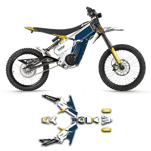Kungfu Graphics Decal Kit for Talaria Dirt Bike X3 XXX with Front Number Plate Graphic Blue White Yellow TLX3MX523N001KR
