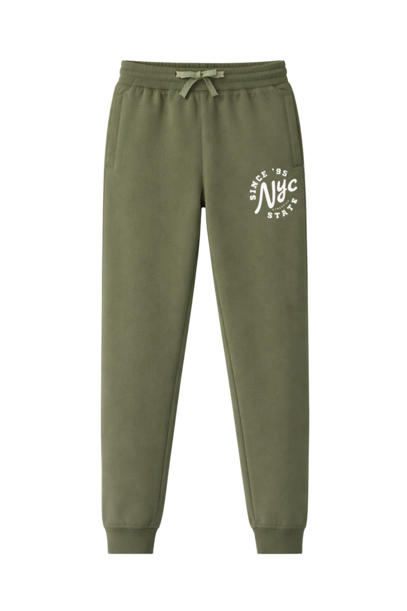 Alan Jones Clothing Boys Solid Cotton Joggers Mid Rise Track Pant (Olive_13-14 Years)