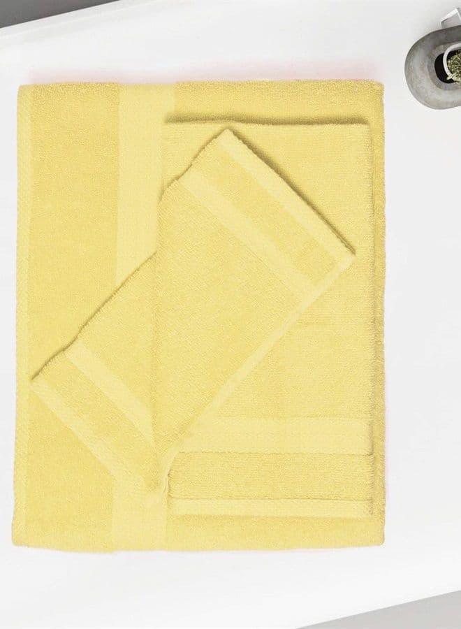 Ultra Soft 8-Piece Towel Set - 100% Pure Ringspun Cotton, Contains 2 Oversized Bath Towels 27x54, 2 Hand Towels 16x28, 4 Wash Cloths 13x13 - Ideal for Everyday use, Hotel & Spa - Yellow