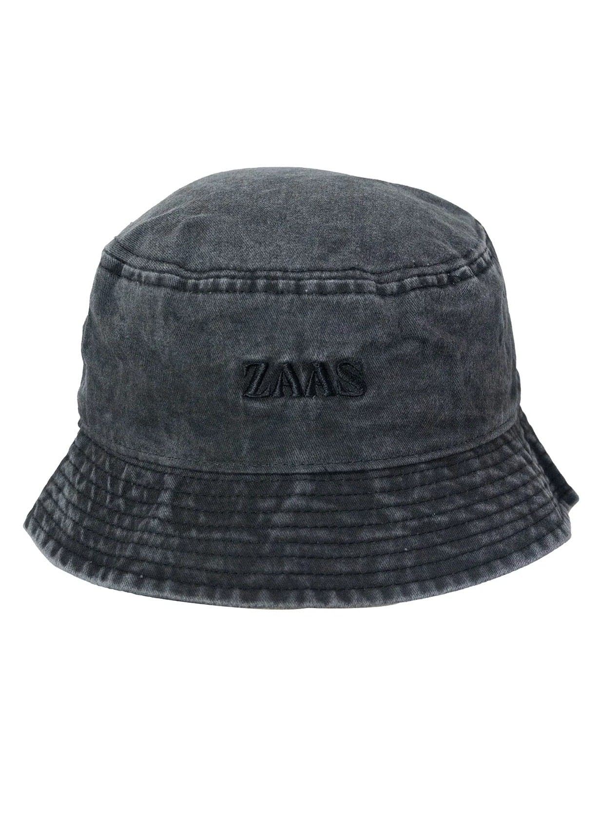 Zaas Grey Cotton Bucket Hat for Men & Women | Unisex Outdoor Hat with Lightweight Design & Sun Protection | Stylish Accessory with Zaas Branding
