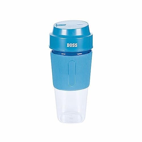 BOSS USB Portable Blender Bottle for Smoothie, Milk Shakes and Juice, USB Rechargeable Battery with 30 Watt Motor, 500 ML, built-in Jar, Blue