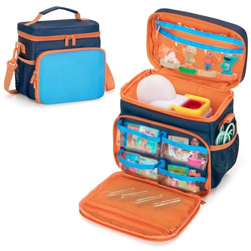 Carrying Case Compatible with Little Tikes Story Dream Machine Books Starter Set Toy Storage Bag with Handle and Shoulder Strap for Storybook Character Accessory Blue Bag Only Patented Design