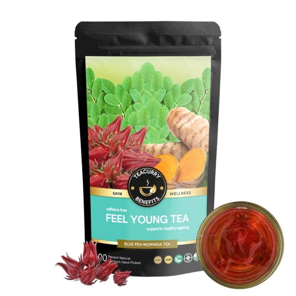 TEACURRY Anti Ageing Tea 50 Gms Loose Tea Anti Aging for Skin Tightening and Glowing Radiant Skin Anti Oxidant Rich to Reduce Wrinkles 100 Natural Anti Aging Green Tea