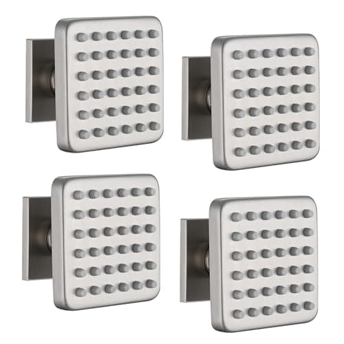 LOCALAND Solid Brass Square Body Spray Jets for Shower, High Pressure Wall Mount Massage Spray, Upgrade Spa Jets, 4PCS, Brushed Nickel