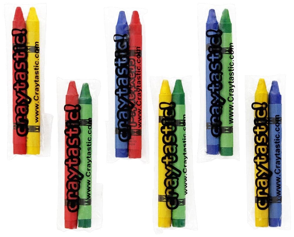 Craytastic 150 Premium FullSize Crayons in Individual Cellophane Wrapped Packs Assorted Red Green Blue Yellow Safety Tested Compliant with ASTM D4236 300 Total Crayons Pack of 2