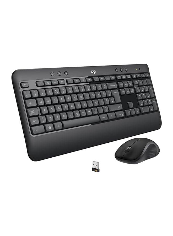 Logitech MK540 Advanced Wireless Keyboard and Mouse Combo for Windows, 2.4 GHz Unifying USB-Receiver, Multimedia Hotkeys, 3-Year Battery Life, for PC, Laptop, INTL Layout - Black Black