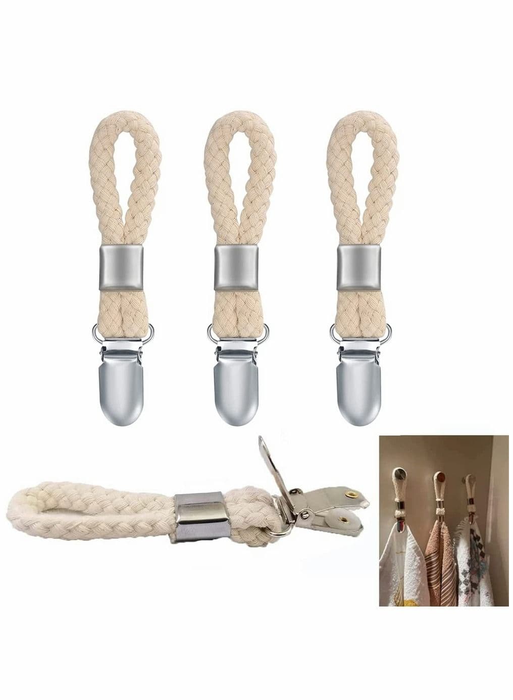 Tea Towel Clip Beach Hanging Storage Suitable for Cloth Items Home Kitchen and Bathroom Cabinets 4 Pcs