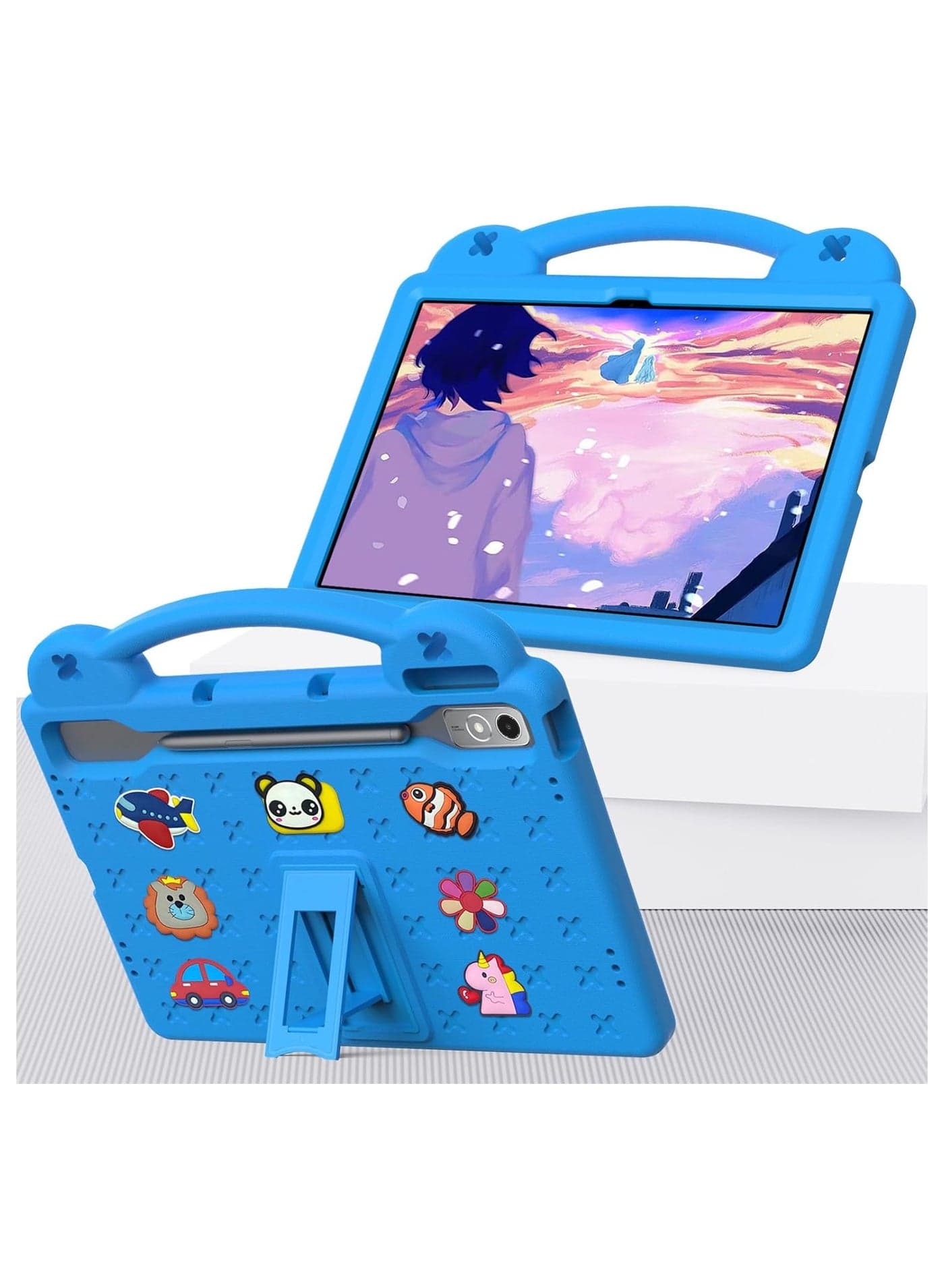 Child Case Compatible with Lenovo Tab P12 12.7 inch 2025, Heavy Duty EVA Foam Shockproof Child Case with Stand for Lenovo P12 Tablet PC