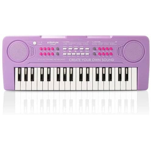 Keyboard Piano for Kids BIGFUN 37 Keys Toddler Piano Multifunction Music Educational Instrument Toy Electronic Kids Keyboard for 37 Year Old Girls and Boys Purple