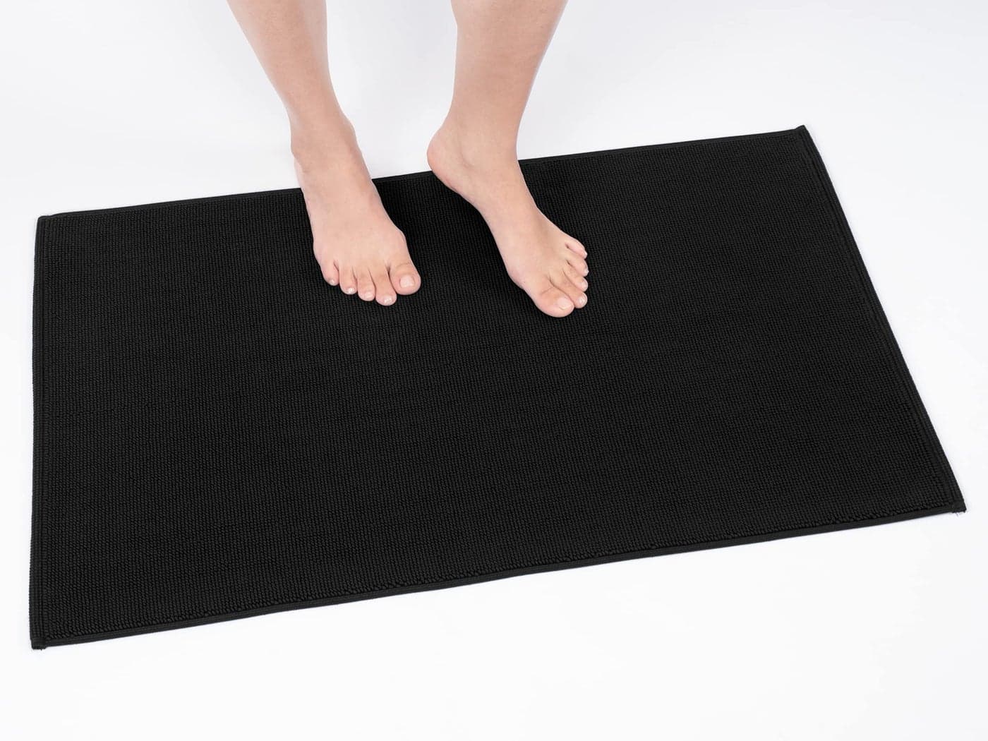 Cotton Paradise 100 Cotton Non Slip Bath Mats for Bathroom 17x24 inch Soft Absorbent Quick Dry Machine Washable Floor Bath Mat Black