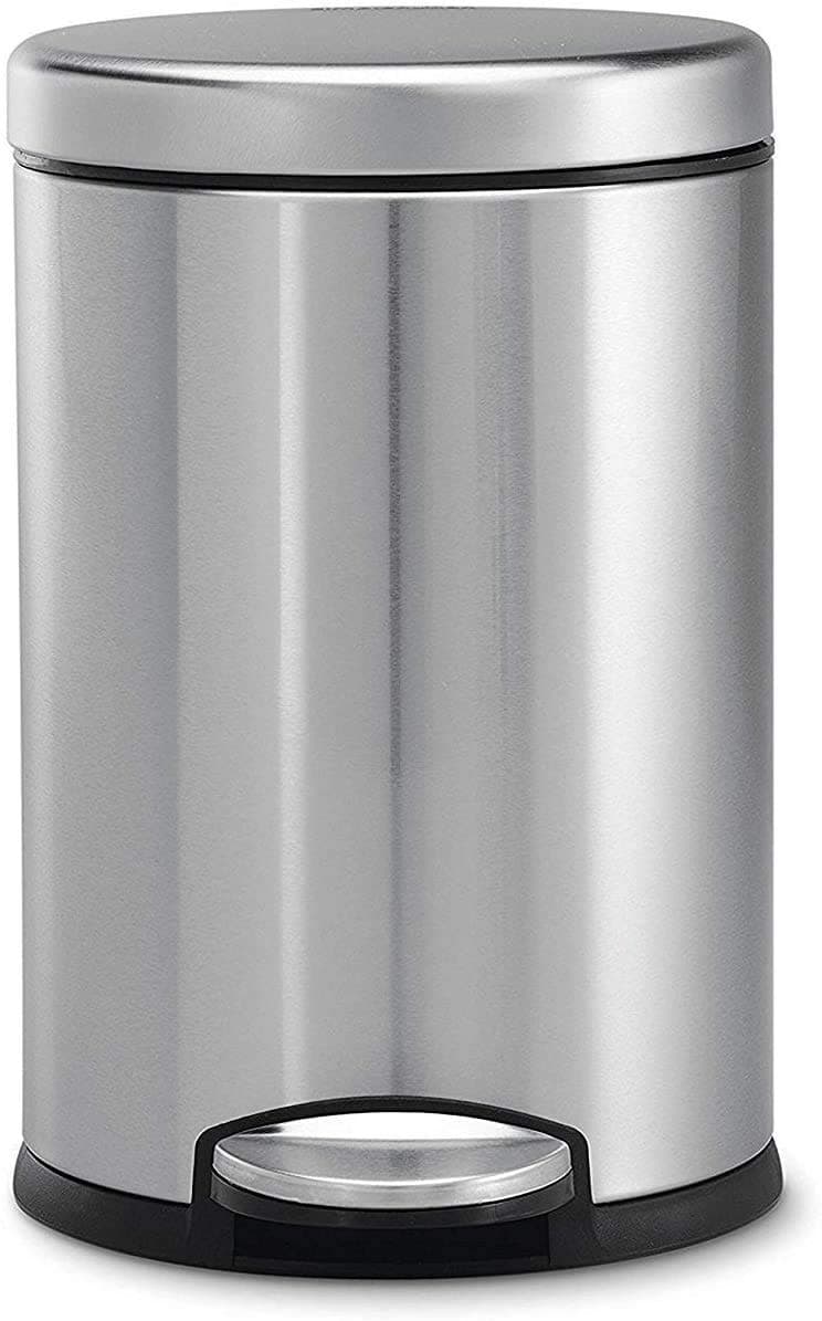 OPR 8 Ltr Stainless Steel Plain Pedal Dustbin with Lid And Bucket Trash Can Round Shape Dustbin for Home Bathroom Outdoor Indoor Kitchen Bedroom Office With Lid 8 13 Inches 8 Litres