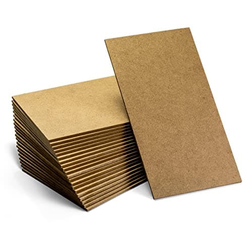 Officemate 5”x9” MDF Board for Crafts, Medium Density Fiberboard, Board 1/8 Inch Thick, Hardwood Board 20PK (83154),Brown