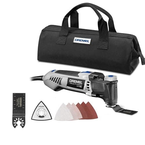 Dremel Multi-Max MM35-02 3.5 Amp Variable Speed Corded Oscillating Multi Tool Kit with 8 Accessories and Storage Bag - Ideal for Metal & Wood Cutting, Grout Removal, and Sanding Applications