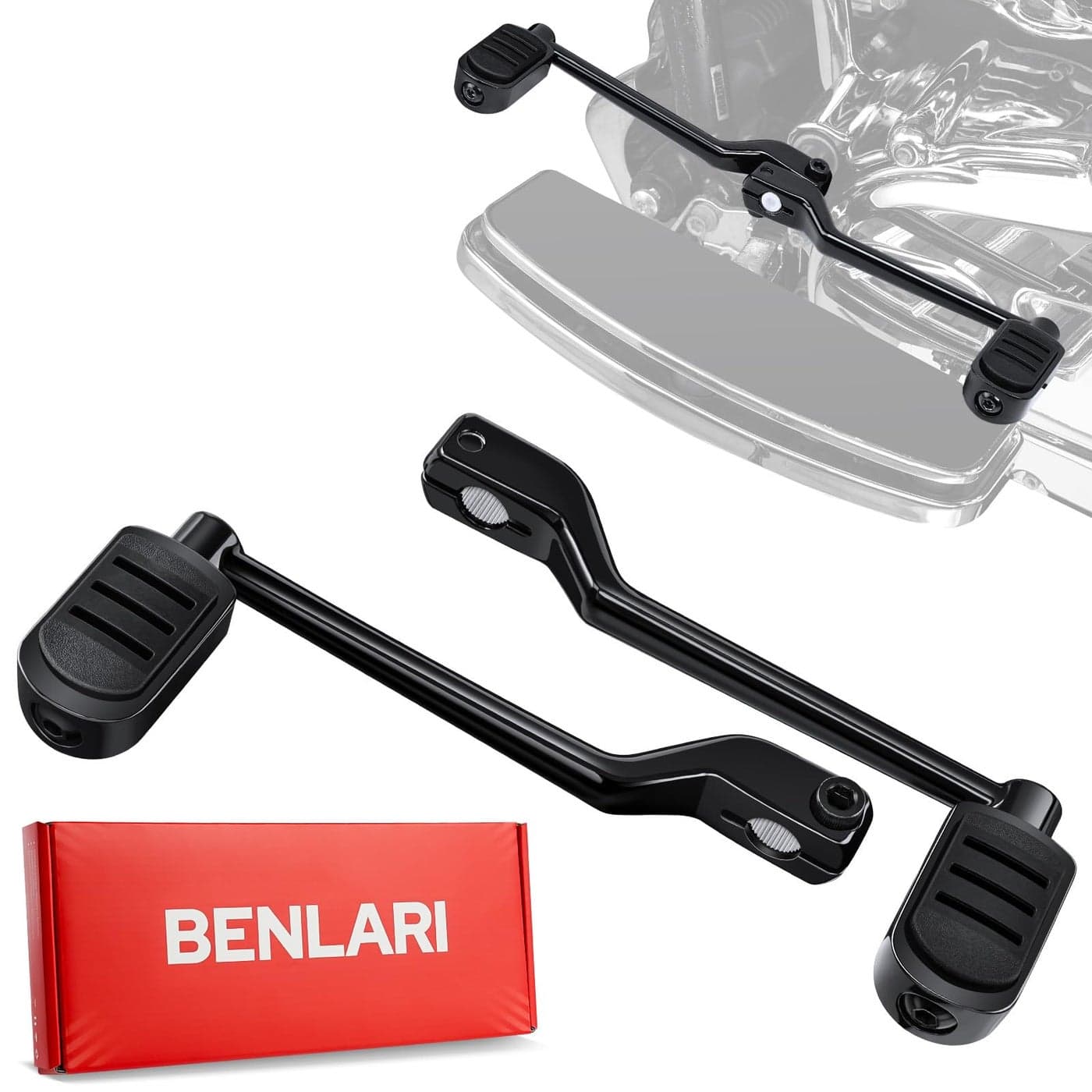 Benlari Stainless Steel Shifter Lever Pegs Heel Toe Shift Pegs Fit for Harley Touring Road King Electra Glide Street Glide 19882024 Trike 20082024 FL Softail 19862017 Black