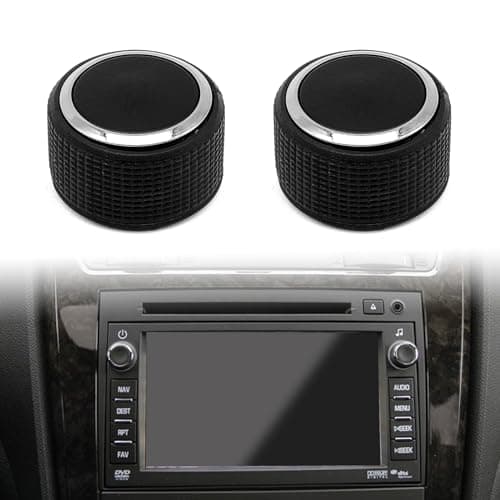 2 Pcs Rear Radio Audio Volume Control Knob Dial Tuner Compatible with 07-13 Chevy Tahoe Chevrolet Silverado GMC Acadia Sierra Denali Yukon GM Radio Repair Kit Replacement 22912547