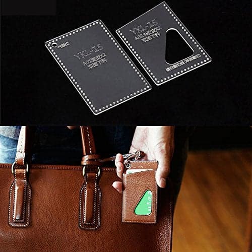 BAENRCY Acrylic Leather Pattern Card Holder Template Bag