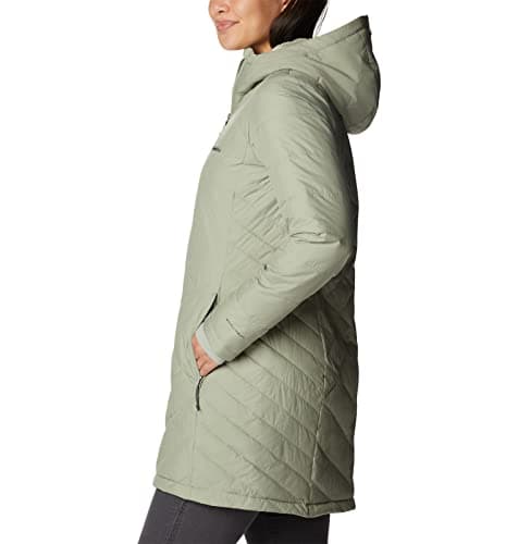 Columbia Women's Heavenly Long Hooded Jacket, Safari, Medium