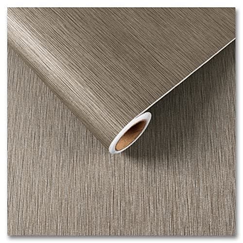 CRE8TIVE Tan Grasscloth Peel and Stick Textured Wallpaper - Removable Fabric Linen Wallpaper Decorative Self Adhesive Contact Paper for Bedroom Bathroom Cabinets Walls 12"x354"