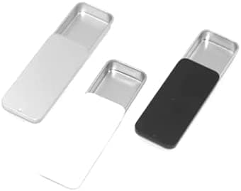 3 PCS Metal Tin Box Containers Rectangular Empty Hinged Tins Box Containers 3.15 by 1.34 by 0.4 Inch for Candies Jewelry Crafts Pills Survival Kit