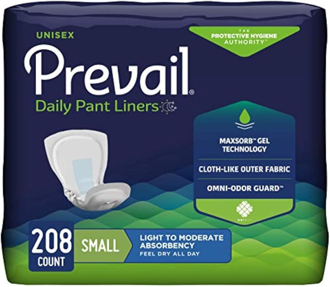 Incontinence Unisex Pant Liners Disposable Adult Pant Liner for Men Women Small 208 Count 4 Packs of 52