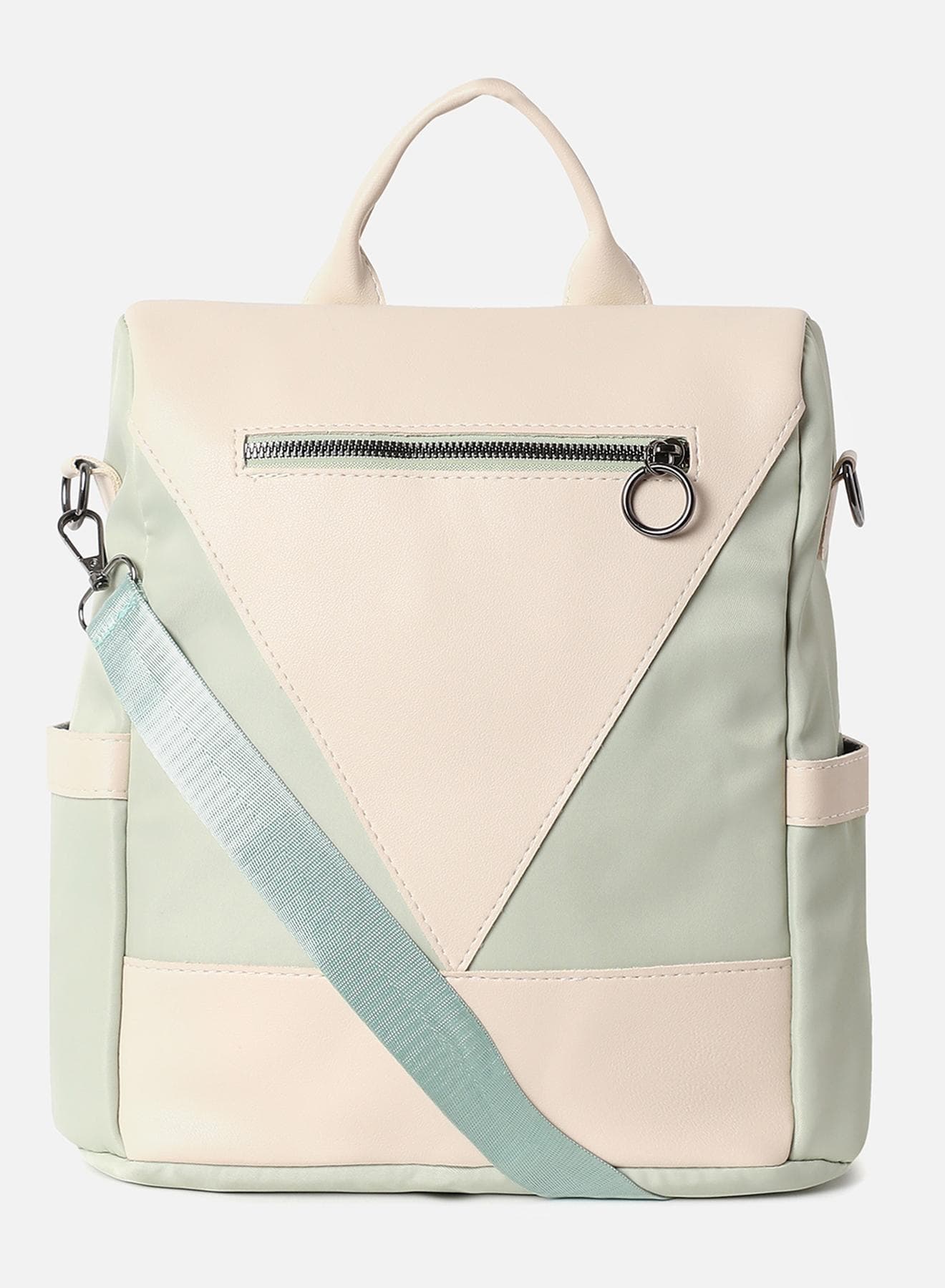 Zea White & Green Backpack