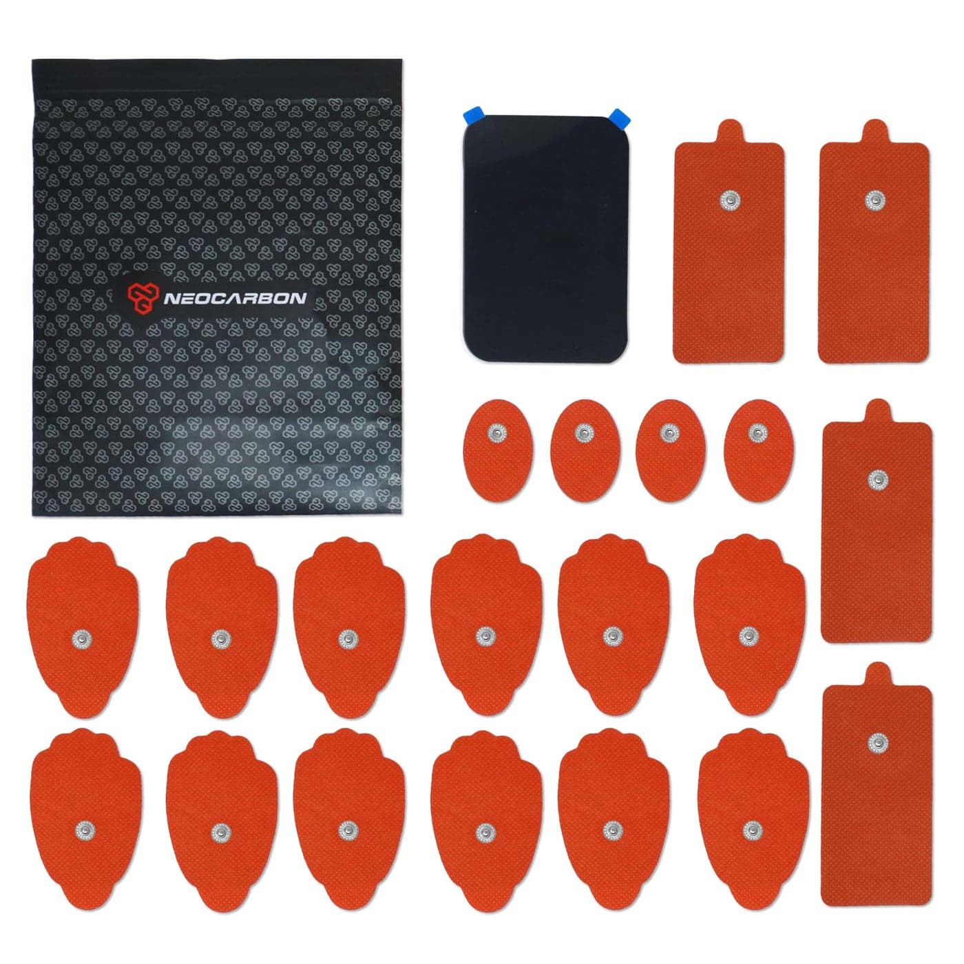 Reusable Electrode Pads for TENS EMS Unit 20 Replacement Premium Pads and 1 Plastic Holder Red