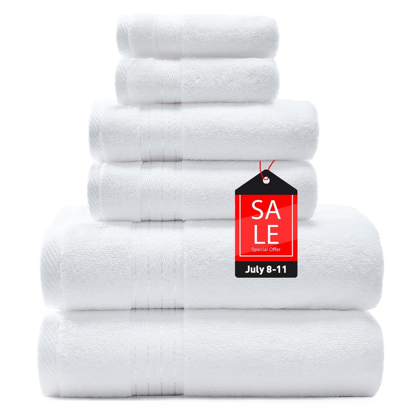 COZYART White Bath Towel Sets Premium Turkish Cotton Large Towel Set for Bathroom 650 GSM Luxury Bathroom Sets Pcs with 2 Bath Towels 2 Hand Towels 2 Washcloths Ultra Soft and Water Absorbent